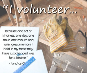 quote about helping others, from a Twin Cities Habitat volunteer.
