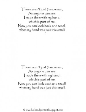 Snowman Handprint Poem
