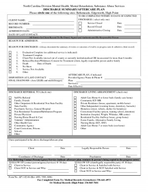 Hospital Discharge Summary Forms