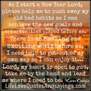As I start a New Year Lord,..
