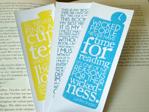 Bookmarks Typographic Quotes Reading Authors by SamOsborneStore