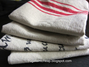 Frugal Ain't Cheap: Set of drop cloth Kitchen Towels