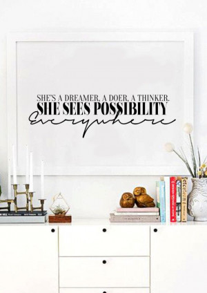 She's A Dreamer A Doer A Thinker Calligraphy by lettersonlove, £10.00
