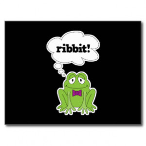 funny frog saying ribbit post card