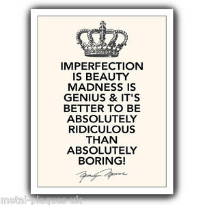 ... -WALL-PLAQUE-Imperfection-Is-Beauty-Marilyn-Monroe-Quote-print-poster