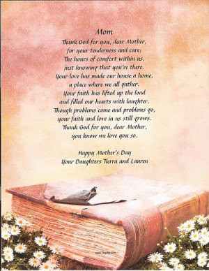 Home > Mothers Day Gifts > Thank God For You Mom - Personalized Poem