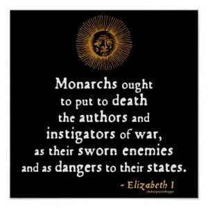 Elizabeth I Quote on War Poster