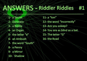 Riddler Riddles - ANSWERS #1 by AtraVerum