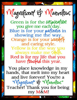 Cute poem to attach to Teacher Appreciation gift.