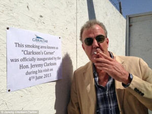 Cheeky chap! Clarkson was even lucky enough to have a smoking area at ...
