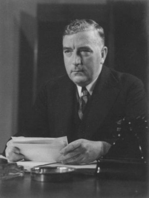 Image: Australian Prime Minister Robert Menzies broadcasting the news ...