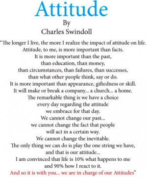 Quotes, Attitude Chuck Swindoll, Charles Swindoll, True, Quotes ...
