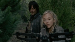 Beth and Daryl seeing a walker Beth about to attack