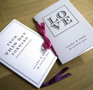 Modern 'Quotes' Wedding Program - Pocket-sized Booklet - One Sample