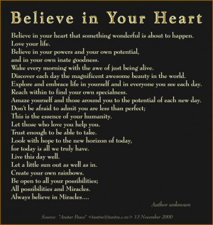 believe in your heart