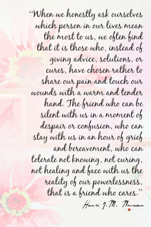 Henri J.M. Nouwen “Who means the most to us” Quote