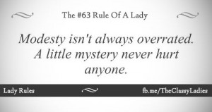 The #63 Rule of a Lady