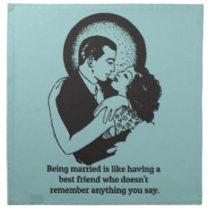 Funny Quotes about Marriage Napkin