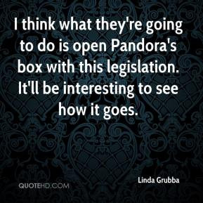 Linda Grubba - I think what they're going to do is open Pandora's box ...