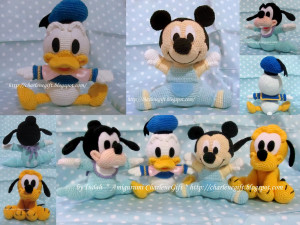 ... is my latest work of amigurumi ... Mickey, Goofy, Pluto and Donald
