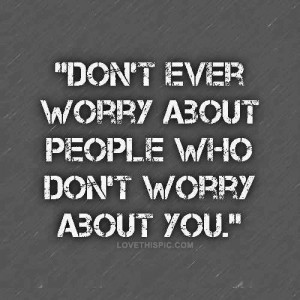 Don't worry about people
