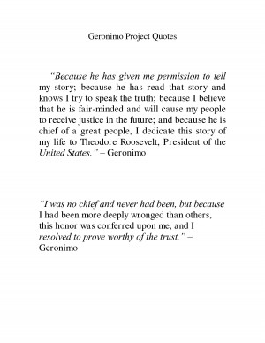 Geronimo Project Quotes by mike.mazuly