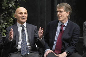 Eugene Fama left and Lars Peter Hansen of the University of Chicago