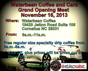 Thread: Waterbean Coffee grand opening cars and coffee event