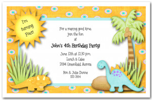 Printable Dinosaur Birthday Invitation