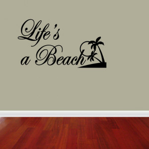 ... Beach Vinyl Wall Decal Quote Cute Car Life Sticker Wall (J627