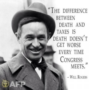 bumper sticker will rogers death and taxes