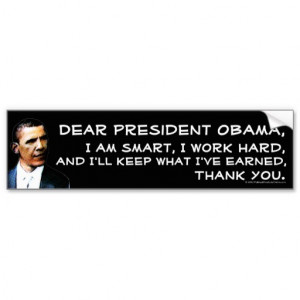Anti-Obama Quote Decal, Pro-capitalism Car Bumper Sticker