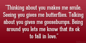 ... Me Butterflies Talking About You Give Me Goosebumps - Thinking Quote