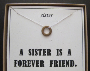 Sister Gift - Sister Quote Card Nec klace - Gift for Sister - Bronze ...