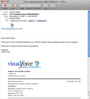 Visualforce Sample - PDF Quotes and Email Templates