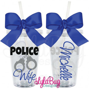 Police Wife Handcuffs Tumbler: LylaBug Designs