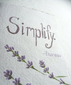Simplify Thoreau quote painting with lavender