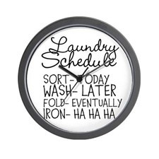 Laundry Schedule Funny Wall Clock for