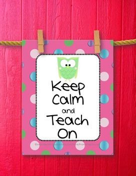 ... owl and the teacher quote: Keep Calm and Teach On #teachergift