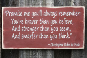 Winnie the Pooh Christopher Robin Quote - 10x18 Handpainted Rustic ...