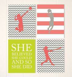 Sports art for girls, girl inspirational quote, volleyball girl ...