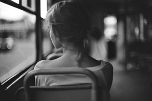 black and white # alone # bus # bus ride # calm # cute # nice ...