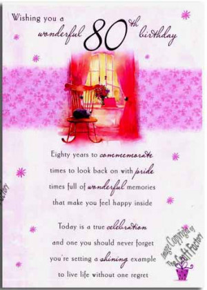 Details about 80th Birthday Card Large Wishing You A Wonderful WL015 ...