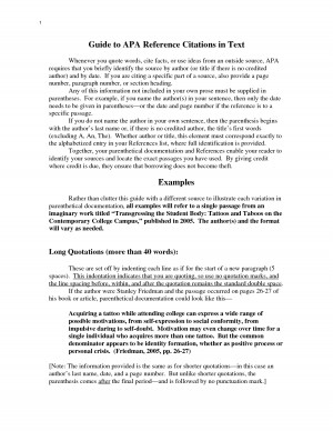 Guide to APA Reference Citations in Text Whenever you quote