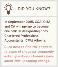 Did you know: In September 2015, CGA, CMA and CA will merge to become ...