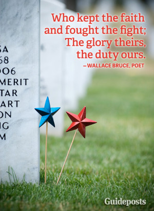 Memorial Day quote graphic Wallace Bruce sacrifice courage gratitude
