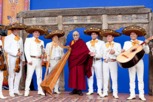 His Holiness the Dalai Lama withsome of the musicians who performed ...