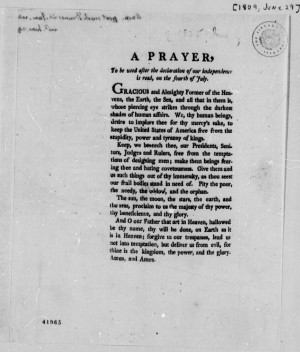Transcribed from this image: Jefferson July 4 Prayer