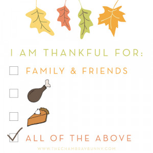 Happy Thanksgiving! I’m thankful for…