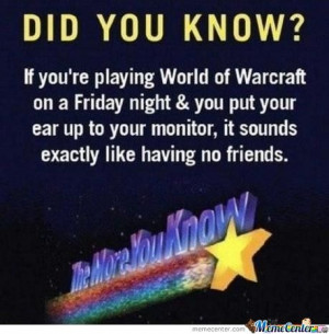 Do You Play World Of Warcraft At A Friday Night?